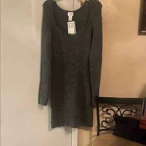 H&M Charcoal Long Sleeve Dress